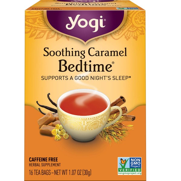 Yogi Tea - Soothing Caramel Bedtime (6 Pack) - Supports a Good Night's Sleep with Chamomile, Skullcap, and L-Theanine - Caffeine Free - 96 Herbal Tea Bags