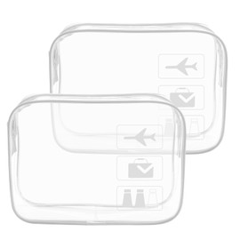 Clear Travel Toiletries Bag, 2 PCS Portable Waterproof Toiletry Bags for Women and Men Airport Carry On Liquid Cosmetic Pouch Transparent Toiletries Bag for Travelling and Holiday