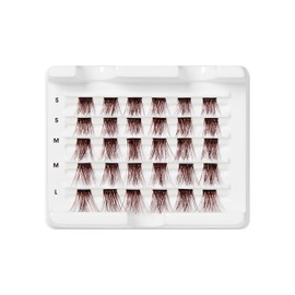 FALSCARA False Eyelashes Eyelash Extension Set, Brown Mocha, Natural Volume Eyelash Cluster, Waterproof, Customisable, Reusable, 24 Eyelash Clusters