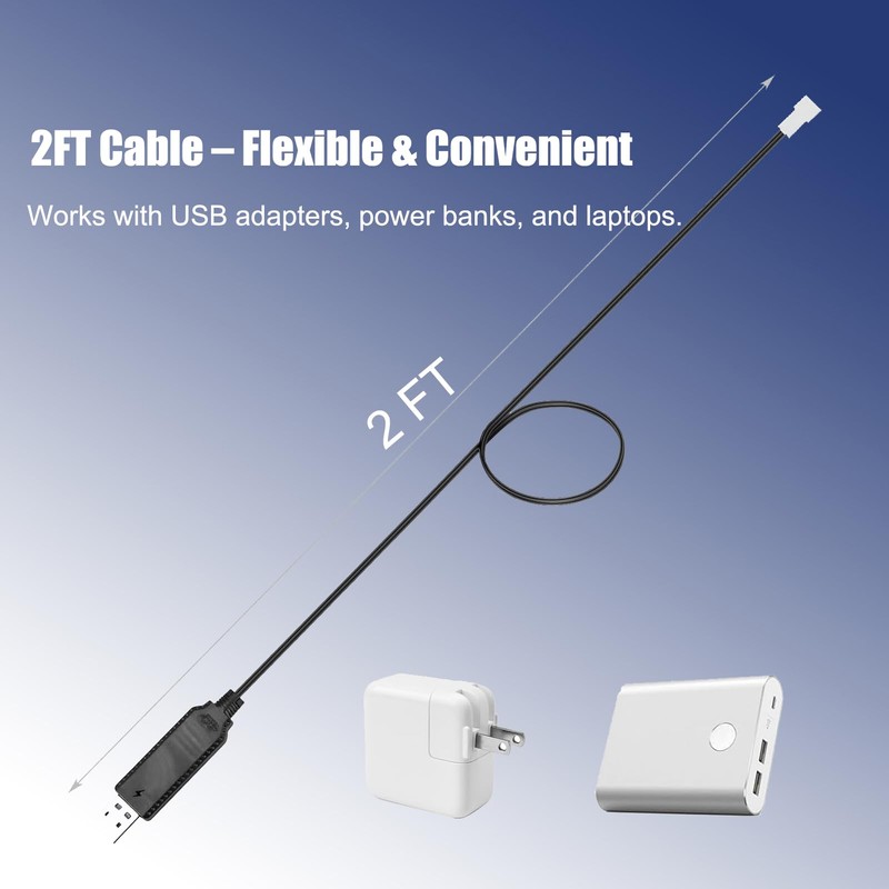 2-Pack USB RC Car Charger Cable Compatible with Mario Kart