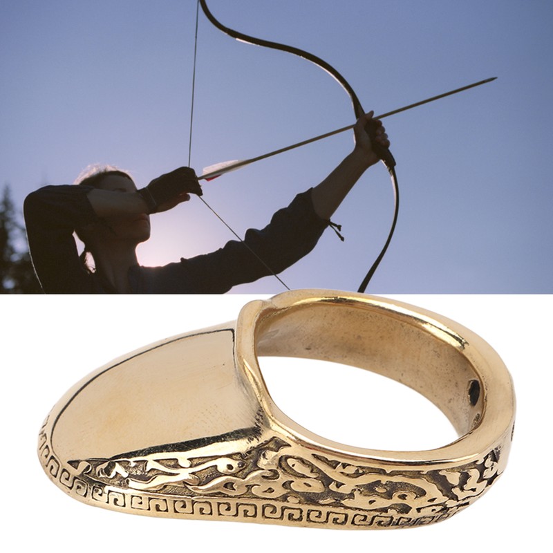 Archery Thumb Rings Good Protection Engraving Pattern Brass Finger Protector