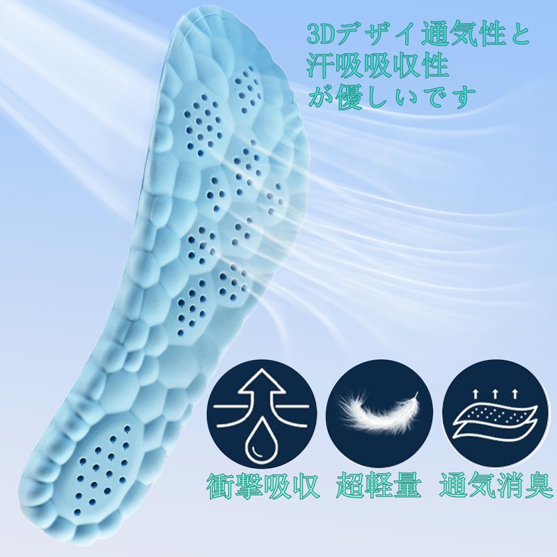Anti-fatigue, Shock Absorbent, 3D Design, Soft, Antibacterial, Deodorizing, Ultra Lightweight,