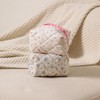 RSRSLEII Small Quilted Cotton Makeup Bag, Cute Floral Cosmetic Bag,