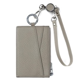 Bearneko Card Case, Thin Coin Purse, Genuine Leather, Unisex, Pass Case, Fragment Case, Card Holder, Women's, Mini Wallet, Men's, Key Holder, Commuter Card, Business Card Case, beige, (greige)