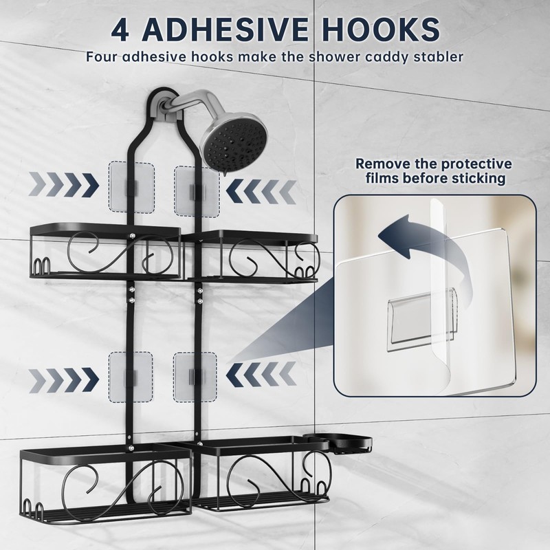 Kadolina Shower Caddy Hanging for Handheld Showerheads, Rustproof Stainless Steel