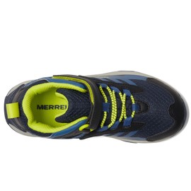 Merrell Moab Speed 2 Mid Alternative Closure Waterproof Hiking Boot, Navy/HI VIZ, 4 US Unisex Big Kid