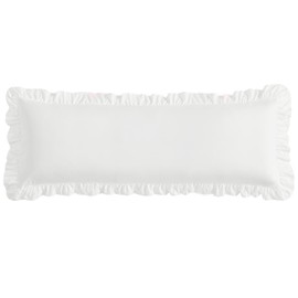 Cobedzy Ruffled Pillow Cases Set of 1, White Body Pillow Shams Brushed Microfiber Edge Ruffled Soft Pillow Cover with Envelope Closure for Bedding Decor (20"x54")