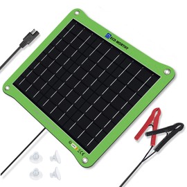 ECO-WORTHY Upgrade 7.5W Solar Car Battery Charger Maintainer 12V Waterproof Solar Panel Portable Solar Trickle Charger for Car Truck Boat Lawn Mower RV Trailer Tractor Utility Vehicle Battery