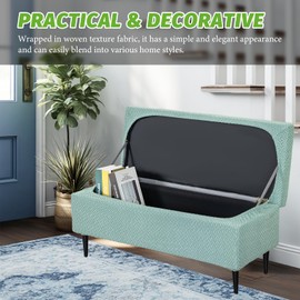 GOSTADY Ottoman Covers, Stretch Folding Storage Stool Slipcover Furniture Protector, Rectangle Bench Footstool Cover with Elastic Bottom, Soft Jacquard Fabric Removable Washable, Large
