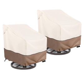 okcool Outdoor Swivel Chair Cover 2 Pack, Patio Chair Covers Waterproof, Clearance (35" W x 37" D x 38.5" H), Lawn Furniture Covers, Beige & Brown
