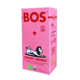 BOS Strawberry & Vanilla Flavoured Organic Rooibos Carton, 50 g, 20 Teabags (Pack of 1)