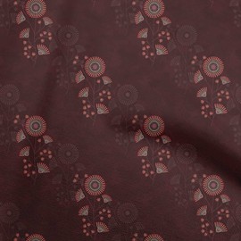 oneOone Velvet Maroon Fabric Dotted Floral Quilting Supplies Print Sewing Fabric by The Yard 58 Inch Wide
