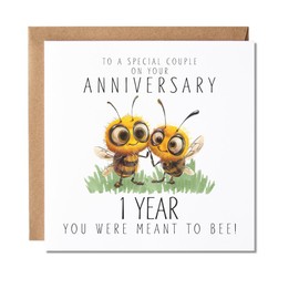 Maise & Rose 1st Wedding Anniversary Card | First Anniversary Card For a Special Couple | You Were Meant To Bee | P216