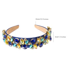 scicent Headband Rhinestone Headbands Glittering Crystal Headband Baroque Jewellery Headband Wide Hair Band Glitter Glitter Hair Bands for Women Girls Fashion Hair Accessories - 27620