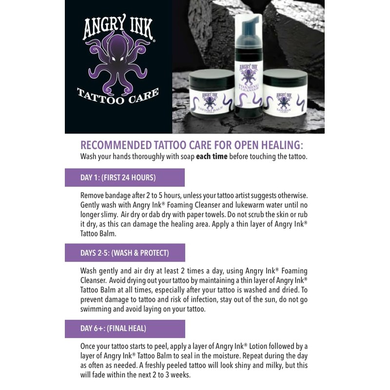 Angry Ink® Foam Cleanser for Tattoos. Clean and Vegan Ingredients.