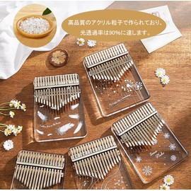 Diumy Kalimba Thumb Piano, 21 Keys, Transparent Crystal Kalimba, Musical Instrument Gift, Cute, Popular, Beginner, Perfect Gift for Gifts, 10 Tones, 1