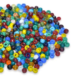 Craft Attic 1/2 LB Bag of Assorted Glass Beads for Jewelry Making, Lampwork Murano Bead Mix for Bracelets and Necklaces, Crafting Beads Supplies Kit, Large & Small Beads (Crow Beads Mix)
