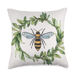 Bees Honey Honeycomb Beekeeper Gift Spring Nature Bee Throw Pillow