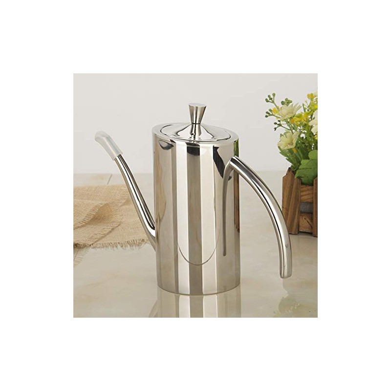 Oive Oil Can Stainless, KSENDALO 17oz Stainless Oil Dispenser Bottle,
