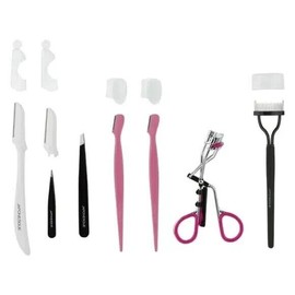 JAPONESQUE Flawless Face Eyebrow Kit Eyelash Curler Tweezer Dermaplaner Gift Set