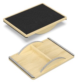 Balance Board， Wood Professional Wobble Board for Adults， Anti-Slip Balance Boards for Physical Therapy Standing Desk Core Strength Wooden Balance Board Rocker Board (Balance Board I-shaped)