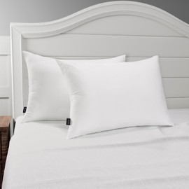 Nautica Home Embossed Ocean Waves Medium/Firm Set of 2 Bed Pillows for Sleeping, Standard/Queen, White