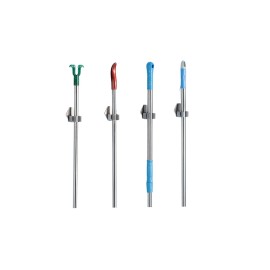 6PCS Mop Broom Holder Stainless Steel Mop Gripper Hanger with Self Adhesive Film