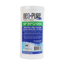 Neo-Pure NP-RFG10BB 10" BB Radial Flow GAC Carbon Filter 25 micron Compatible for for GE FXHTC, GXWH40L, GXWH35F, GNWH38S, Culligan RFC-BBSA, WRC25HD, PP10BB-CC, Pentek RFC-BB - Single