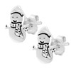 AeraVida Festive Happy Snowman .925 Sterling Silver Post Stud Earrings