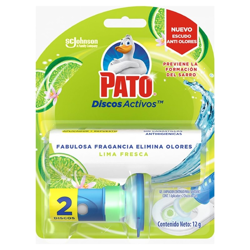 Pato Discos Activos Gel Limpiador Inodoro Lima Fresca Aplicador y