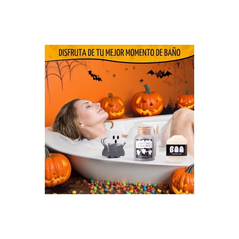 GiftPioneer Cesta de Halloween para Mujer, 11 Piezas con Tazas