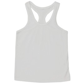 ToBeInStyle Infants Boys Girls Sheer Jersey Racer Back Tank - White - 6M