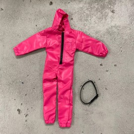 FIGLot SU-SGC-RED: 1/12 Squid Game Guard Hooded Uniform with belt for 6" slim body