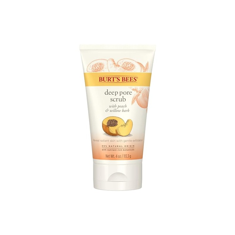Burts Bees Peach Willow Bark Deep Pore Scrub for Women