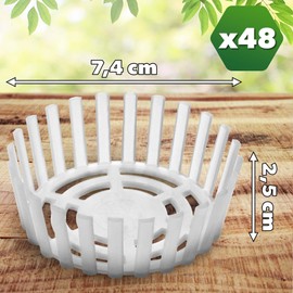 KADAX Fermentation Weight for Preserving Jars, Plastic Fermentation Lid, Food Weight with Net for Sauerkraut, Kimchi and Cucumbers, Fermentation Aid (fi 82 mm / 48 Pieces)