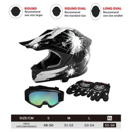DOT Youth Kids ATV Motocross Offroad Street Helmet Full Face Motorcycle Off-Road ATV Helmet Dirt Bike Motocross Helmet+Gloves+Goggles