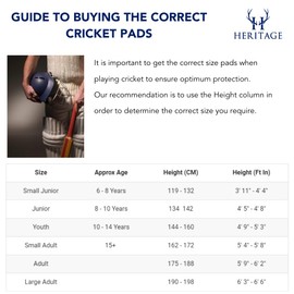 HERITAGE ApexGuard Pro Cricket Arm Pad Guard Cotton Construction Padded Youth Junior Adult (Adult)