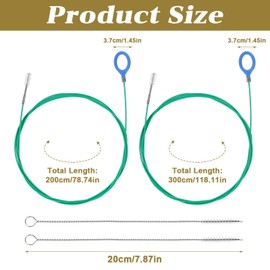 Ymapinc Sunroof Drain Cleaning Tool Set, 78 Inch + 118 Inch Roof Snake Pipe Dredge Drain Cleaner, Downspout Car Brush, Extra Long Gutter Hole Brush