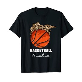 Funny Basketball Bball Ball Aunt Auntie For Women Leopard T-Shirt