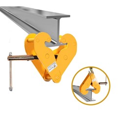 Mytee Products Adjustable Beam Clamp Yellow, 5 Ton / 11023 LB Working Load Limit with Manual Screw Rod, I-Beam Lifting Clamp For Industrial, Home-garage Lifting, Rigging, and Other Operations