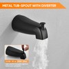 Black Tub Shower Faucet Set Complete with 6-Inch Rainfall Shower
