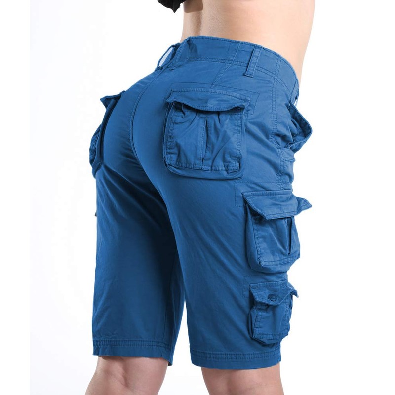 FOURSTEEDS Bermudas de sarga con cordón para mujer, de ajuste