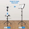 Tossbiss Laptop Tripod on Wheels with 2 Shelves, Portable Projector