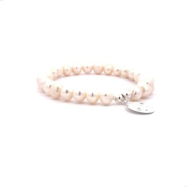 Agálea | Pulsera de Perlas naturales con dije de San Benito de Plata ley .925 para mujer