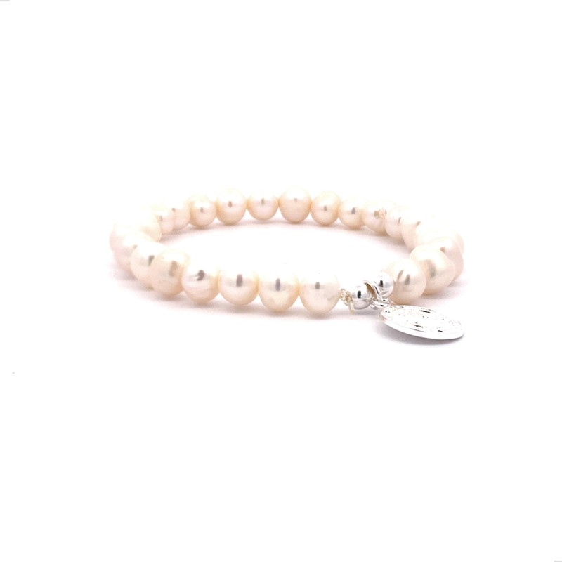 Agálea | Pulsera de Perlas naturales con dije de San