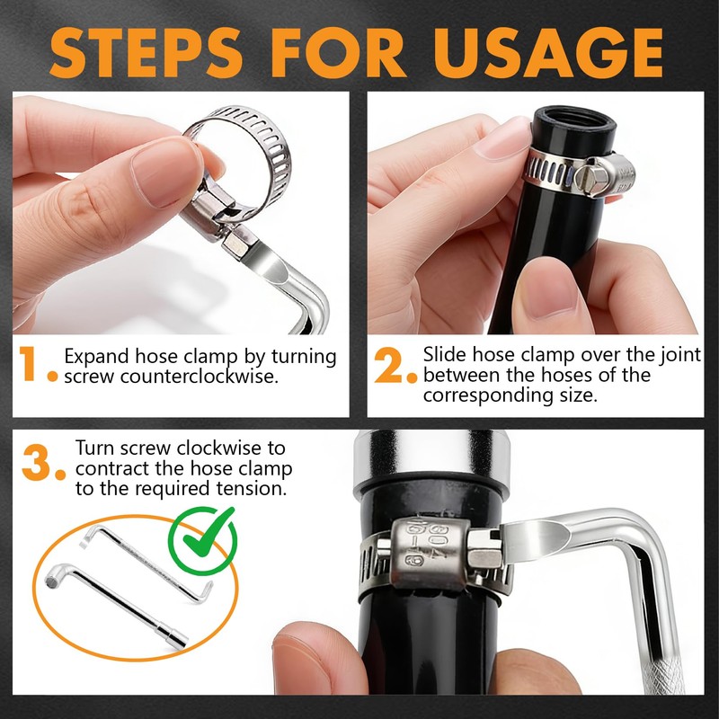 185Pcs 304 Stainless Steel Hose Clamp Kit w/Case & Tools,