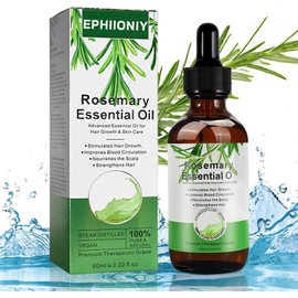 LONEOURS Rosemary Essential Oil Aceite Esencial De Romero, Aceite De Romero Para El Crecimiento Del Cabello De Cejas Y PestañAs, Aceite De Romero OrgáNico Puro Para Cabello Seco DañAdo, Aceite De Cuero Cabelludo Para El Crecimiento Del Cabello, Tratamien