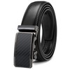 CHAOREN Men's Leather Belt, Auto-Lock Type, No Holes, Business Suit