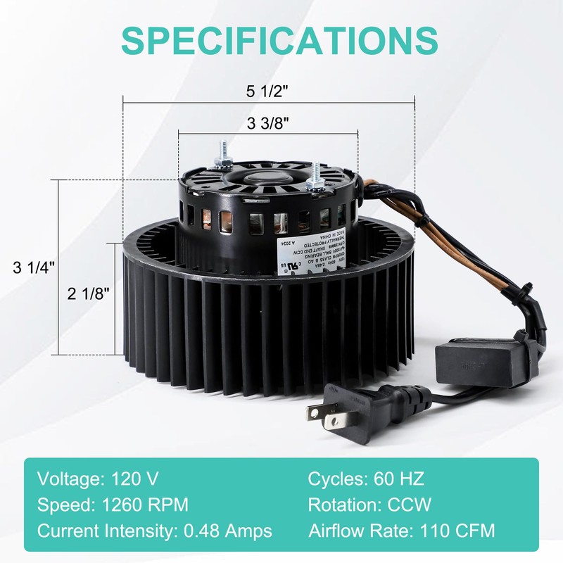 Hipoilk 97015159 S97015159 Bathroom Exhaust Fan Motor Replacement for Broan