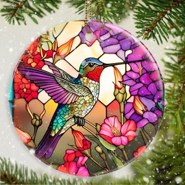 Dodosky Hummingbird Christmas Ornament - Hummingbird Ceramic Ornament - Hummingbird Ornaments for Christmas Tree - Gifts for Hummingbird Lovers - Hummingbird Keepsake Gifts